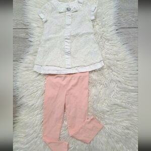 Brand New Camilla White Lace Top and Pink Leggings Set